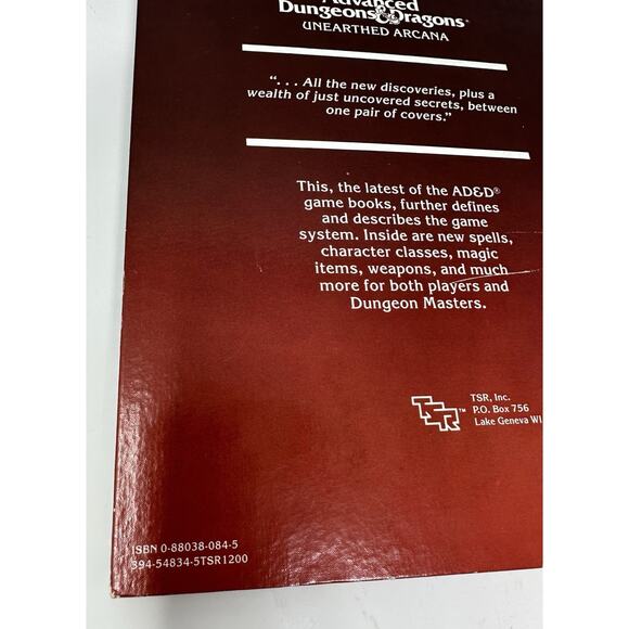 Advanced Dungeons & Dragons Unearthed Arcana TSR 1985 #2017 AD&D RPG - Picture 11 of 16